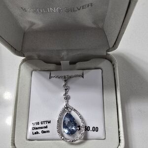Kohl's Sterling Silver Necklace with Blue Gemstone